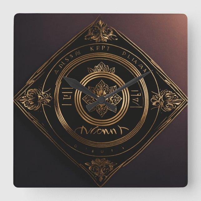 "Elegante Zeitmesser: Die umfangreiche Sammlung de Quadratische Wanduhr (Vorderseite)