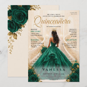Elegante Zeitschrift-Cover Quinceanera-Einladung Einladung