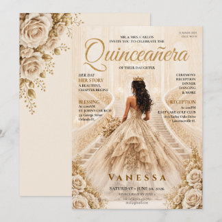 Elegante Zeitschrift-Cover Quinceanera-Einladung Einladung