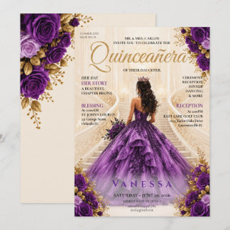 Elegante Zeitschrift-Cover Quinceanera-Einladung Einladung