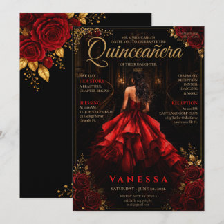 Elegante Zeitschrift-Cover Quinceanera-Einladung Einladung