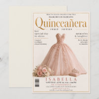 Elegante Zeitschrift-Cover Quinceanera-Einladung
