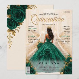 Elegante Zeitschrift-Cover Quinceanera-Einladung Einladung