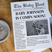 Elegante Zeitung Schwangerschaft Baby Ankündigung