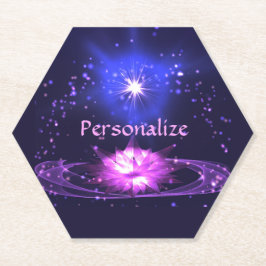 Elegante Zen Lila Crystal Lotus Blume Untersetzer