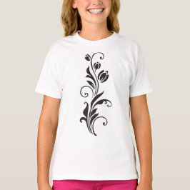 Elegante zierende Blumenkunst T-Shirt