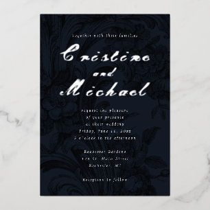 Elegante Ziergegenstände, silberne Hochzeitfolie Folieneinladung