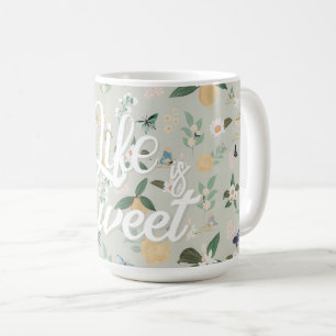 Elegante Zitronenblüten Schmetterlinge Kaffeetasse