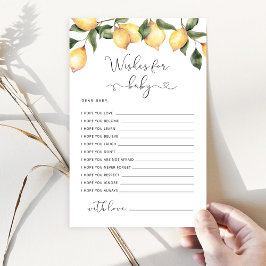 Elegante Zitronendusche für Babykarte