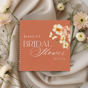 Elegante Zitrus-Blumen-Hochzeitsdusche-Gast Notizbuch