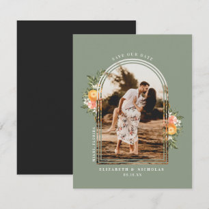 Elegante Zitrusplantage Boho Save the Date