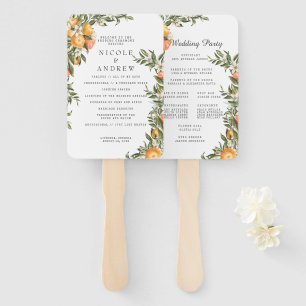 Elegante Zitrusplantage   Hochzeitsprogramm-Handfä Fächer