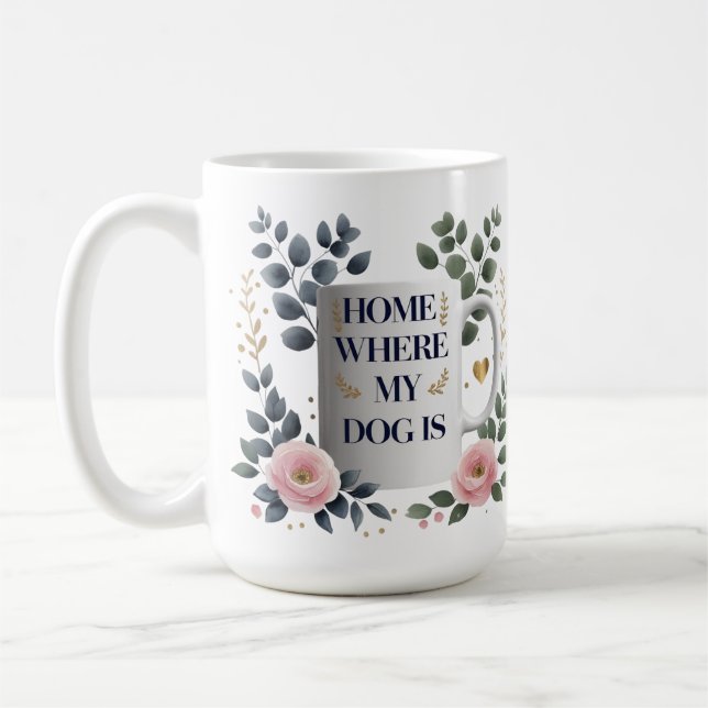 Elegante Zuhause ist, wo mein Hund Tasse ist - Blu (Links)