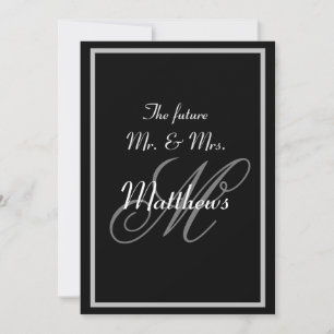 Elegante Zukunft Mr Mrs Monogramm Hochzeits Einlad Einladung