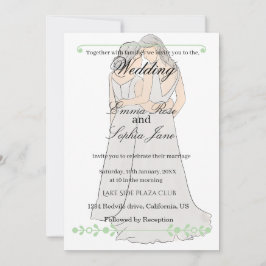 Elegante Zwei-Bräute-Hochzeitseinladung Einladung