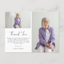 Elegante Zwei-Foto-Beileid-Beerdigung Danke