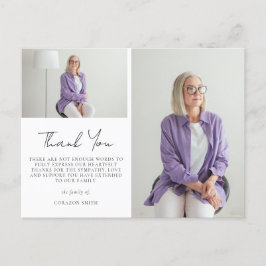 Elegante Zwei-Foto-Beileid-Beerdigung Danke Postkarte