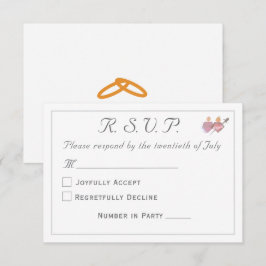 Elegante Zwei-Herzen-Katholische-Hochzeit RSVP Karte