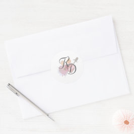 Elegante Zwei-Herzen-Katholische Hochzeit Runder Aufkleber