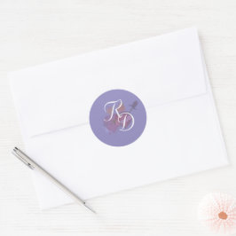 Elegante Zwei-Herzen-Katholische Hochzeit Runder Aufkleber