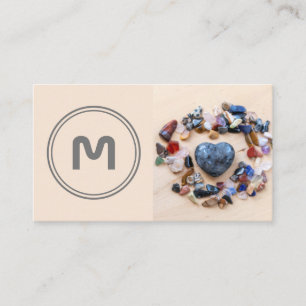 Elegante, zweifarbige Kristallgemälde in Monogramm Visitenkarte