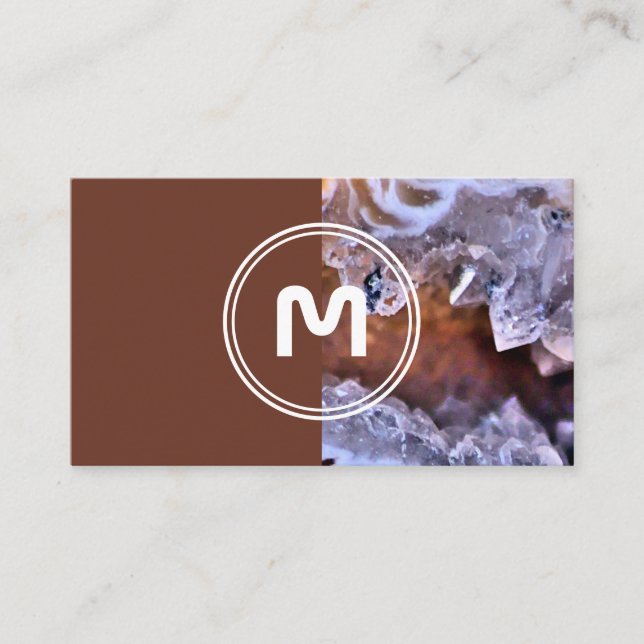 Elegante, zweifarbige Kristalloberfläche in Monogr Visitenkarte (Vorderseite)