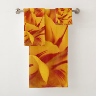 Elegante zweifarbige rote Gold-Monsella-Tulpe Badhandtuch Set