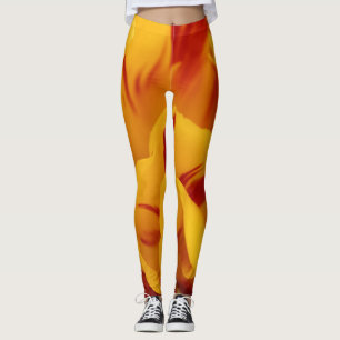 Elegante zweifarbige rote Gold Monsella Tulpe Leggings