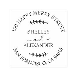 Elegante Zweigniederlassung mit zwei Namen Rücksen Permastempel