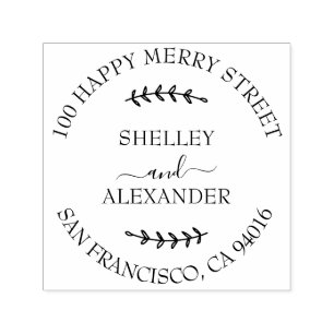 Elegante Zweigniederlassung mit zwei Namen Rücksen Permastempel