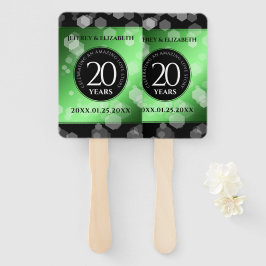 Eleganter 20. Smaragdgrüner Hochzeitstag Fächer