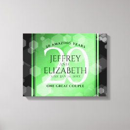 Eleganter 20. Smaragdgrüner Hochzeitstag Leinwanddruck