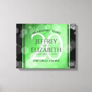 Eleganter 20. Smaragdgrüner Hochzeitstag Leinwanddruck