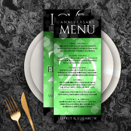 Eleganter 20. Smaragdgrüner Hochzeitstag Menükarte
