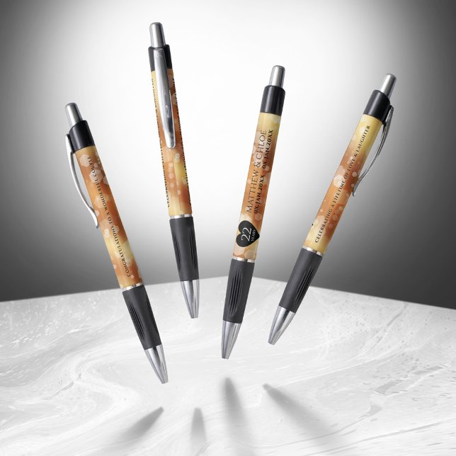 Eleganter 22. Geburtstag der Kupferhochzeit Kugelschreiber (Elegant 22nd Copper Wedding Anniversary Pen Cover Photo)