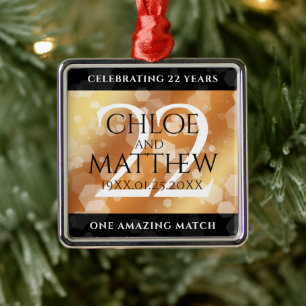Eleganter 22. Geburtstag der Kupferhochzeit Ornament Aus Metall