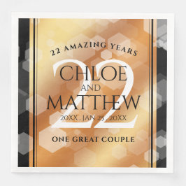 Eleganter 22. Geburtstag der Kupferhochzeit Serviette