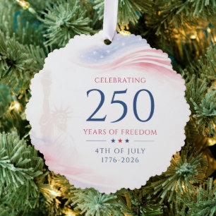 Eleganter 250. amerikanischer Unabhängigkeitstag 4 Ornament Karte