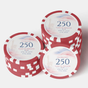 Eleganter 250. amerikanischer Unabhängigkeitstag 4 Pokerchips