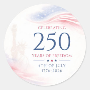 Eleganter 250. amerikanischer Unabhängigkeitstag 4 Runder Aufkleber