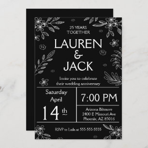 Eleganter 25. Silver-Jubiläum Einladung