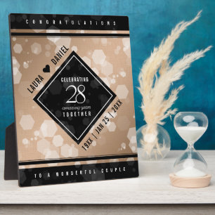 Eleganter 28. Geburtstag von Linen Fotoplatte