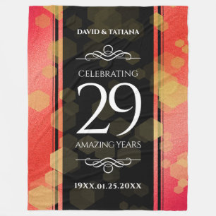Eleganter 29. Garnet Hochzeitstag Fleecedecke