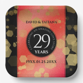 Eleganter 29. Garnet Hochzeitstag Pappteller