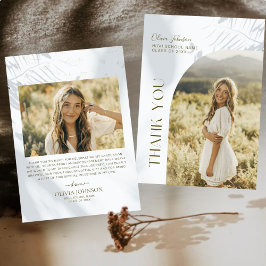 Eleganter 2 Foto Minimalistischer Abschluss Dankeskarte