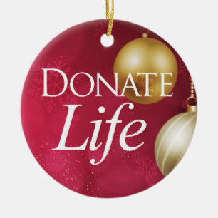 Eleganter 2-seitiger Donate Life Keramik Ornament