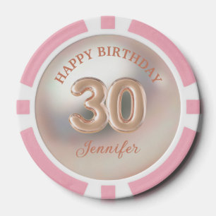 eleganter 30. Geburtstag Rose Gold Luxus Chic Pokerchips