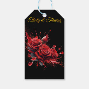 Eleganter 30. Geburtstag - Rose in Bloom Geschenkanhänger