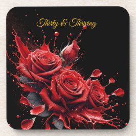 Eleganter 30. Geburtstag - Rose in Bloom Getränkeuntersetzer