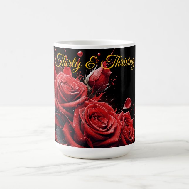Eleganter 30. Geburtstag - Rose in Bloom Kaffeetasse (Mittel)